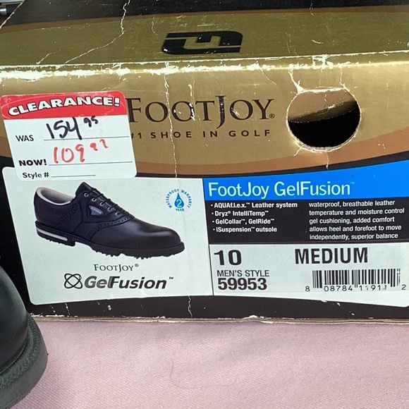 FINAL SALE PRICE FootJoy Gel Fusion Golf Shoes in 10M + Shoe Trees - Picture 3 of 9